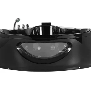 Whirlpool Corner Bath LED 1900 x 1500 cm Nero notte TOCOA