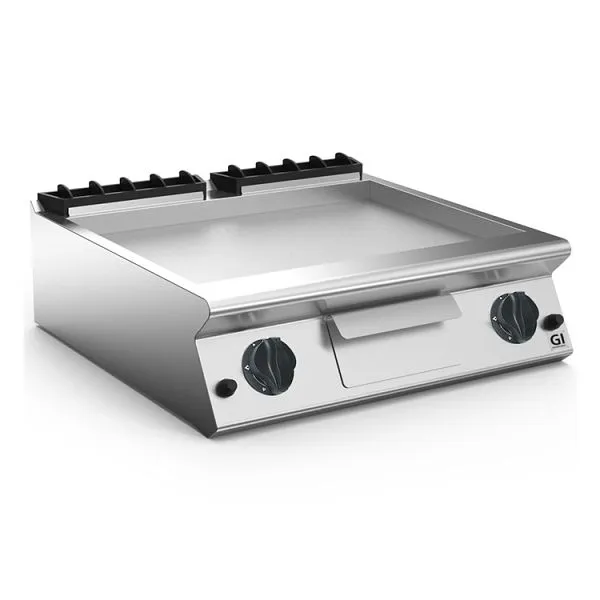 Gastro-Inox 700 "High Performance" piastra gas liscia acciaio inox AISI 304 80cm modello da tavolo 12 kW...
