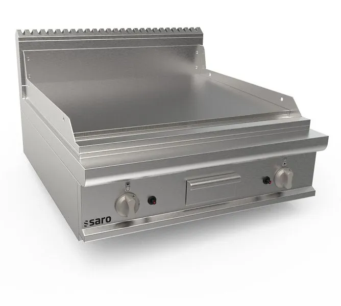 Piastra grill gas Saro da 800 mm di larghezza dispositivo da tavolo liscio LQ 423-8610