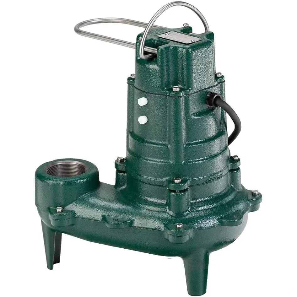 Zoeller N267 Sewage Pump 267-0002 — 1/2 HP Ghisa tradizionale, Automatic, 2″ Solids (15′ Cord) Acciaio Inox