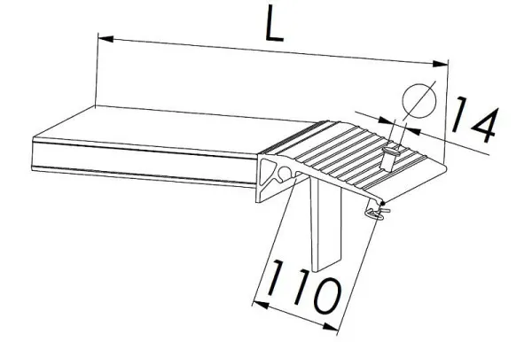 Binari di carico Altec AOS_600 lunghezza: 2485 mm larghezza: 605 mm carico su un asse: 455 kg conf: 1 paio 08101049