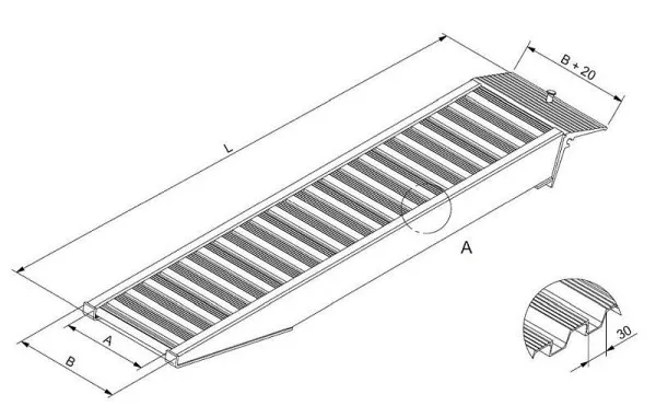 Binari di carico Altec AVS80OR lunghezza: 2340 mm larghezza: 315 mm carico su un asse: 445 kg profilo trasversale 21 conf....