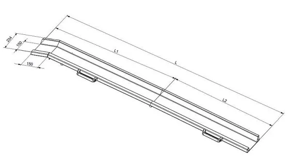 Binari di carico Altec RAS-F lunghezza: 3000 mm carico su un asse: 100 kg UI: 1 paio 08210001