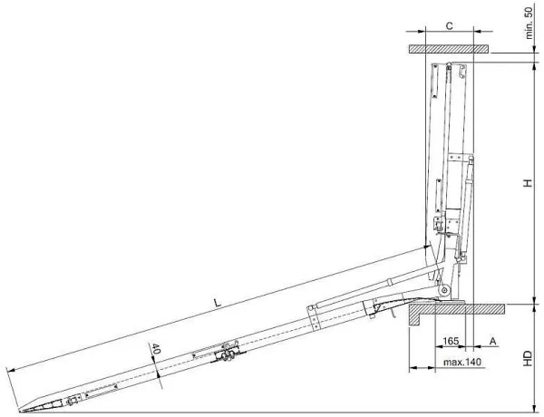 Rampa di installazione Altec RRD lunghezza: 2000 mm larghezza: 1220 mm 08101309