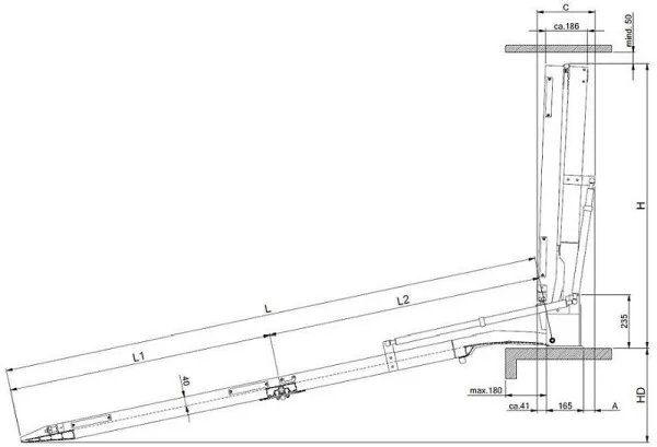 Rampa di installazione Altec RRK lunghezza: 2000 mm larghezza: 1030 mm 08101108
