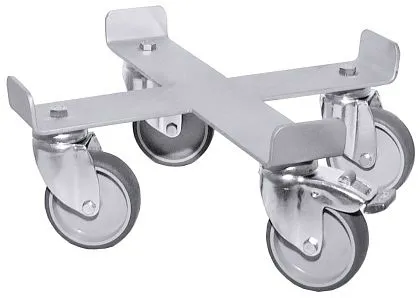 Contacto Rolli acciaio inox 18/10 con 4 ruote piroettanti zincate da 7 cm 3095/025