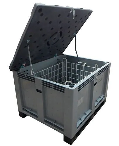 Contenitore batteria DENIOS PE 299 litri M-Box 2 Advanced riempimento PyroBubbles® 261-772