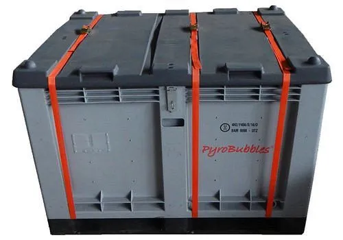 Contenitore batteria DENIOS PE 299 litri M-Box 2 Advanced riempimento PyroBubbles® 261-772