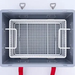 Contenitore batteria DENIOS PP 28 litri S-Box 1 Advanced riempimento PyroBubbles® 261-769