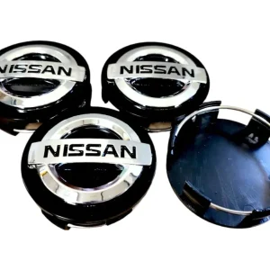 4 Coprimozzo Tappi Nissan Nero Juke Micra Patrol Navara 60mm Compatibile Borchie Ruote