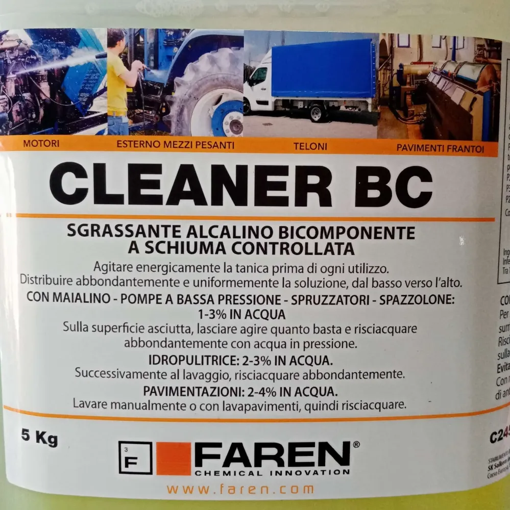 Faren Cleaner BC 5kg sgrassante alcalino bicomponente schiuma controllata