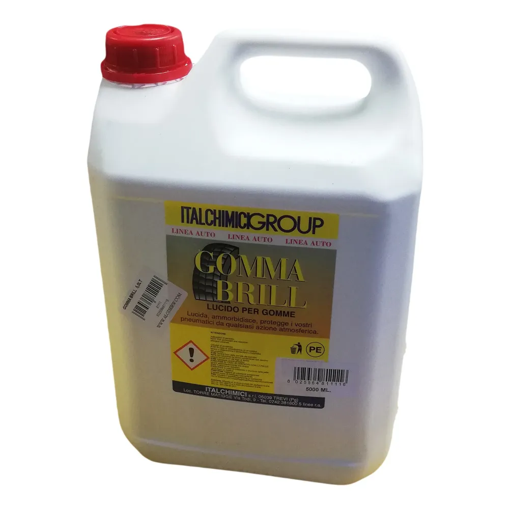 Italchimici Gomma Brill 5lt nero gomme protettivo ravvivante per pneumatici guarnizioni tappetini
