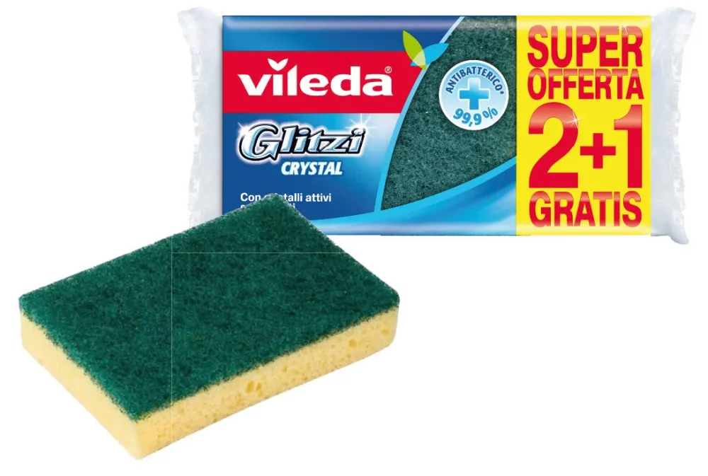 Vileda Spugna Glitzi Crystal 2+1 Pz. 30.00 Confezioni