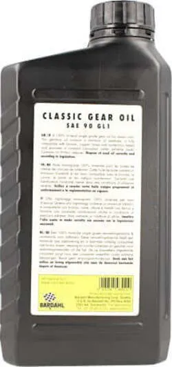 BARDAHL Classic Gear Oil SAE 90 API GL1 100% Minerale Olio Ingranaggi Monogrado Per Auto D'epoca 1 LT