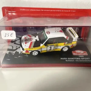 Audi Quattro Sport bianca e gialla numero 3 - Rally di Monte Carlo 1985