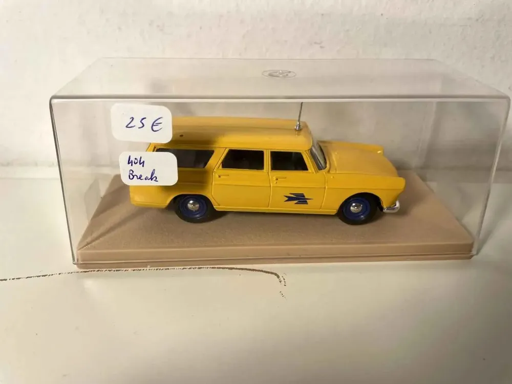 Automobile gialla Peugeot 404 station wagon, La Poste - PTT (ELIGOR)