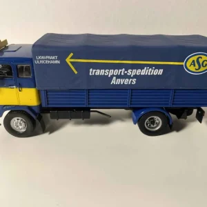 Camion Volvo F89 fase 2 (trasporto - spedizione ANVERSA) Camion ASG blu e giallo