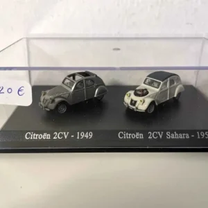Citroën 2CV grigia del 1949 + Citroën 2CV Sahara beige? dal 1958 (scala HO)