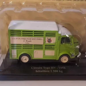 Citroën tipo HV verde chiaro con tetto bianco del 1958 - rimorchio per bestiame da 1500 kg (trasporto asini)