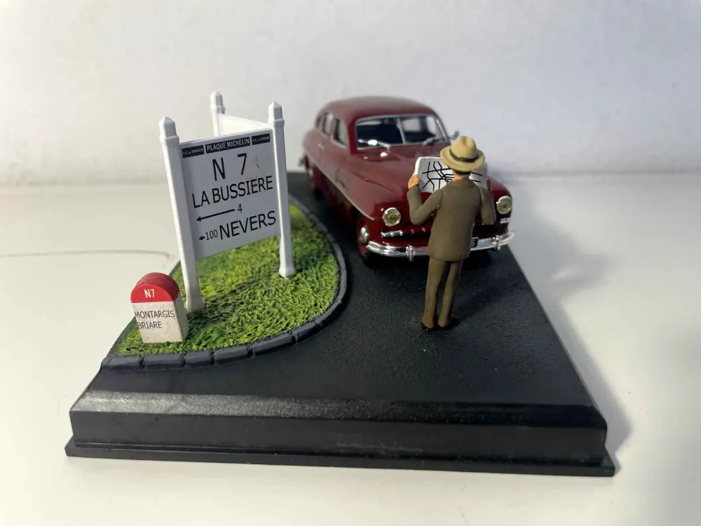 Ford Vedette bordeaux - Nationale 7 - La strada blu