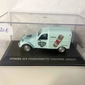 Furgone Citroën 2CV azzurro pallido con pubblicità CHICOREE LEROUX