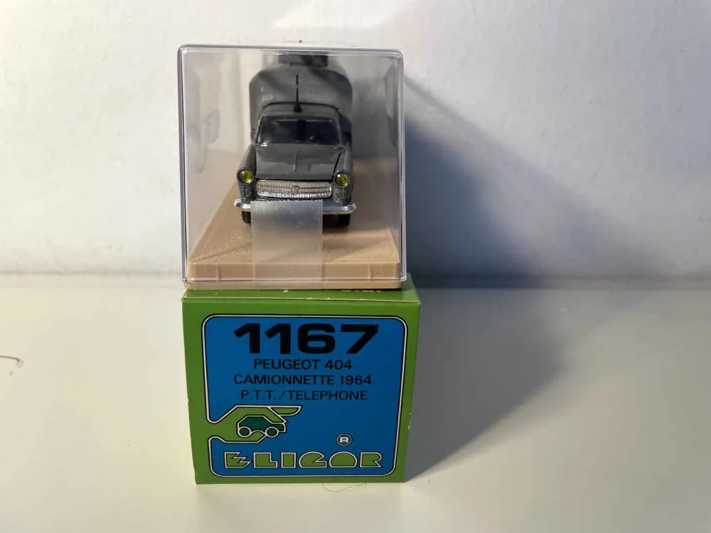 Furgone grigio Peugeot 404 del 1964 PTT / TELEFONO (Eligor)