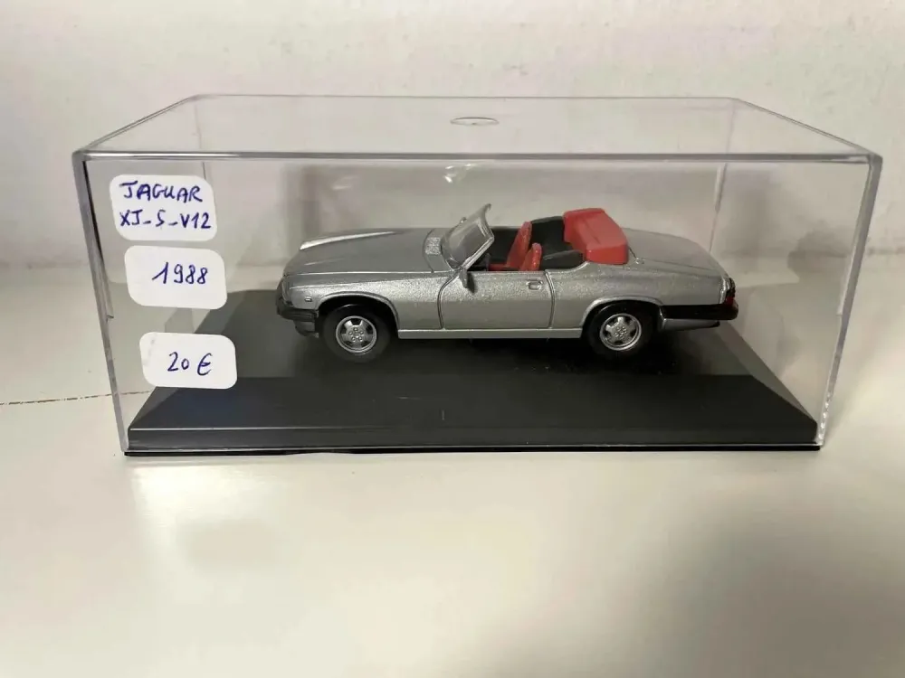Jaguar XJ-S-V12 grigia del 1988 - Scatola singola plexiglas