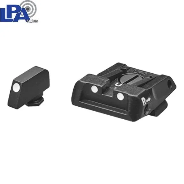Mire regolabili per Glock [G17, G19, G26 & other] | con punti bianchi