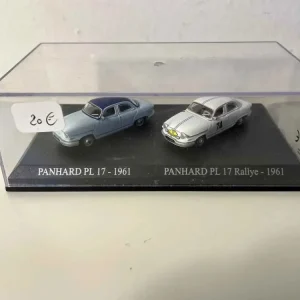 Panhard PL17 blu del 1961 + Panhard PL 17 Rally bianca del 1961 (scala HO)