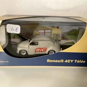 Pannello grigio Renault 4 CV con pubblicità BIC