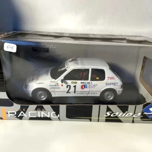 Peugeot 205 GTI bianca numero 21 - Rally 1988 (riferimento Solido 9047) - scala 1/18
