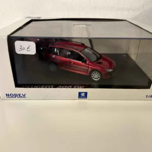 Peugeot 206sw rosso scuro/bordeaux (set di scatole rettangolari) Norev