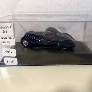 Peugeot 302 Darl'mat coupé blu scuro del 1937 (scatola plexiglass)