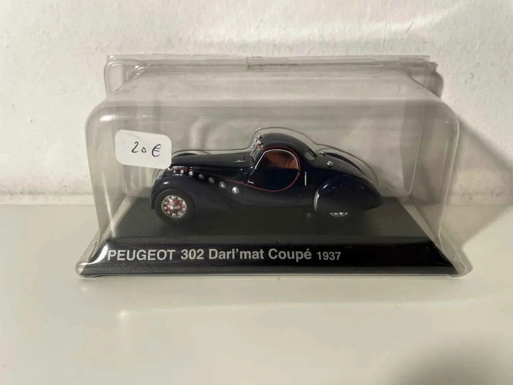Peugeot 302 Darl'mat coupé blu scuro del 1937 (blister)