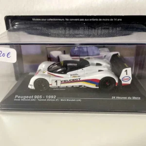 Peugeot 905 bianca numero 1 (24 ore di Le Mans 1992) - scatola plexiglas