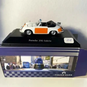 Porsche 356 decappottabile bianca e arancione POLIZIA olandese (Rijkspolitie)
