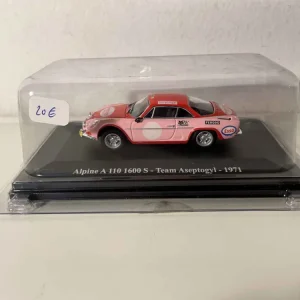 Renault Alpine A110 1600S Team Aseptogyl rosa e rosso del 1971