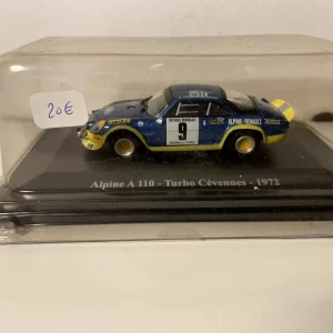 Renault Alpine A110 Turbo blu e gialla numero 9 - Rally delle Cévennes 1972