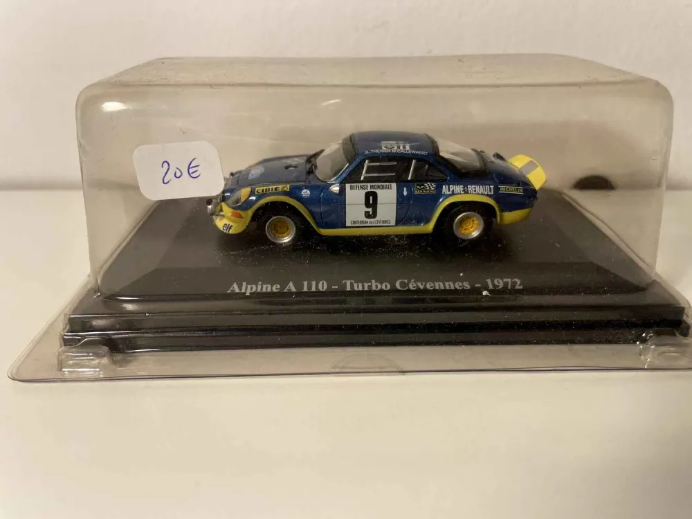 Renault Alpine A110 Turbo blu e gialla numero 9 - Rally delle Cévennes 1972