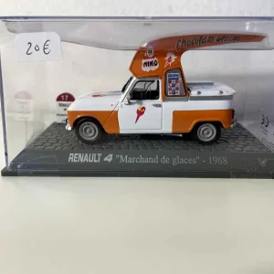 Renault 4 bianca e arancione del 1968 (venditore di gelati)
