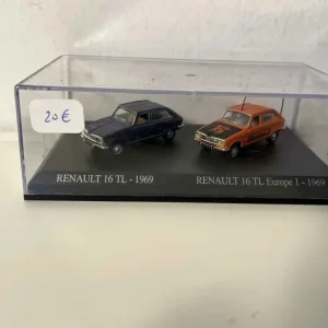 Renault 16 TL blu del 1969 + Renault 16 TL arancione EUROPE 1 del 1969 (scala HO)