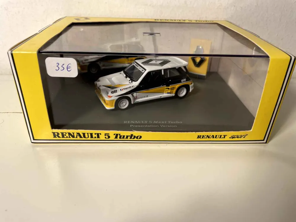 Renault 5 Maxi Turbo bianca, gialla e nera - versione di presentazione (scatola rettangolare)