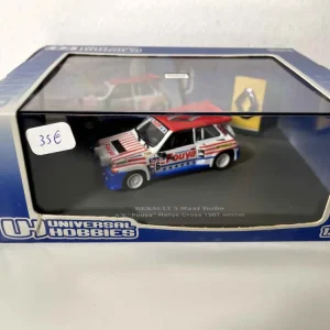Renault 5 Maxi Turbo blu, bianco e rosso + strisce con il numero 6 "Fouya" vincitore del rally cross del 1987 (cofanetto r...