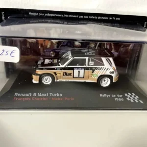 Renault 5 Maxi Turbo marrone e nera numero 1 - Rally del Var 1986