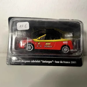 Renault Mégane decappottabile rossa e gialla "Antargaz" Tour de France 2001