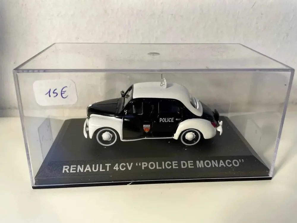 Renault 4 CV Monaco POLIZIA bianca e nera