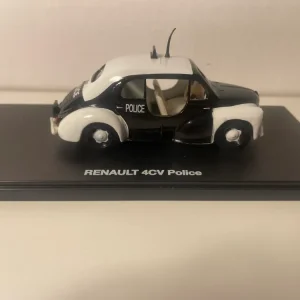 Renault 4 CV nera e bianca POLIZIA (scatola plexiglas)