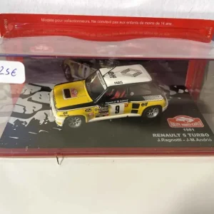 Renault 5 Turbo gialla, nera e bianca numero 9 - Rally di Monte Carlo 1981