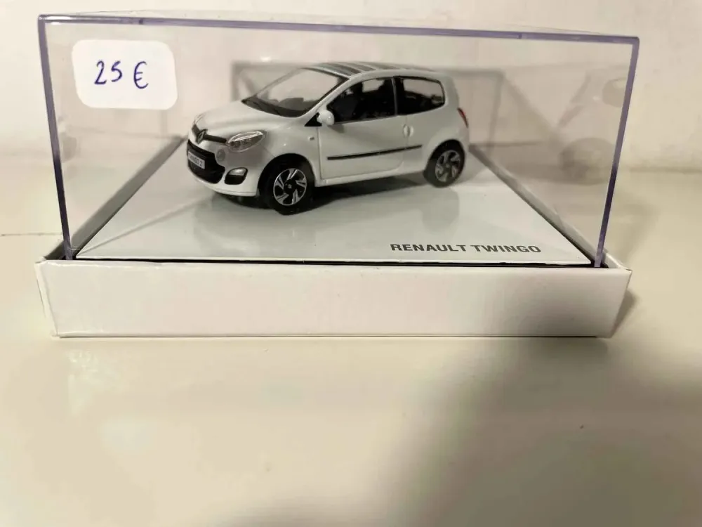 Renault Twingo bianca con strisce multicolori sul tetto (scatola quadrata)