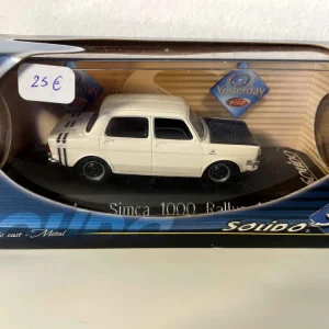 Simca 1000 Rallye 1 bianca e nera (riferimento Solido 1844)